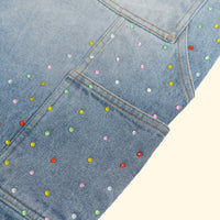 rhinestone carpenter denim shorts